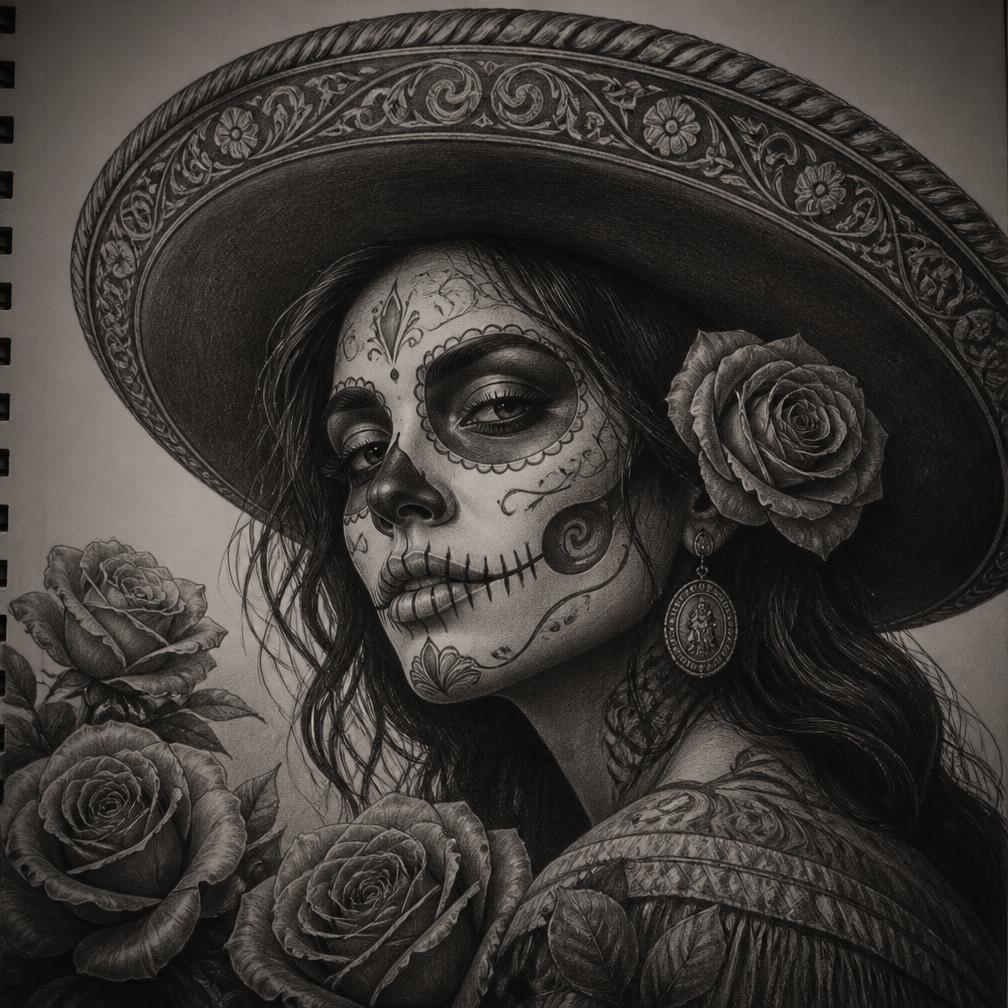 Dessin La Catrina