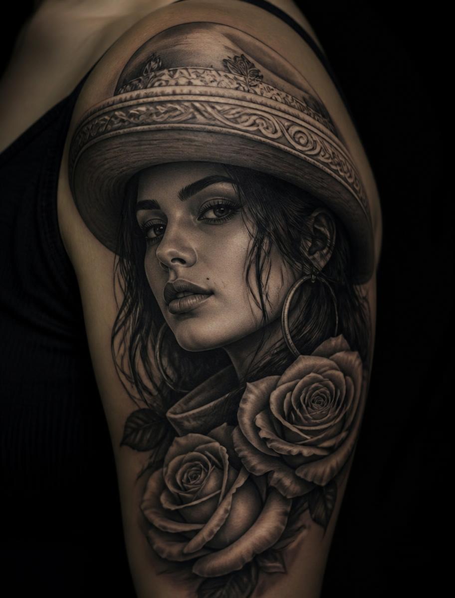 Tatouage Chicana & Roses
